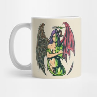 angel demons hand drawn Mug